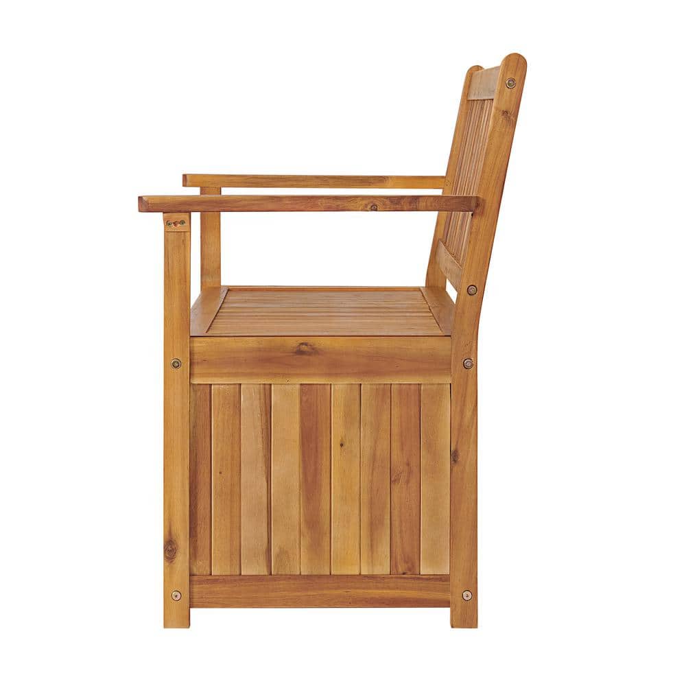 Londonderry 47" Acacia Wood Outdoor Storage Bench