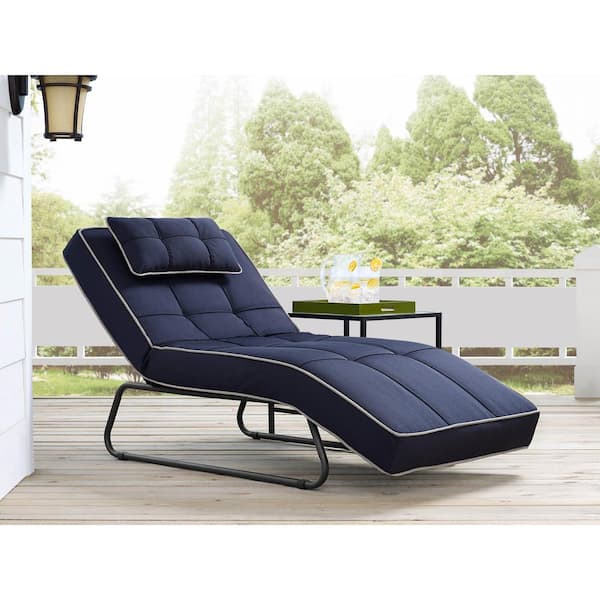 Relax A Lounger Baylands Outdoor Convertible Chaise- Navy Blue