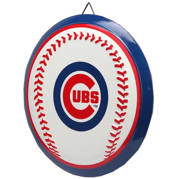 Chicago Cubs Round Baseball Metal Sign