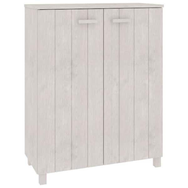 42.5 in. H x 15.7 in. W White Wood Shoe Storage Cabinet with 2-Doors