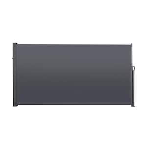 118 in. x 71 in. Dark Gray Retractable Side Awning, Privacy Screen Divider Roll-Up with UV Resistant and Waterproof