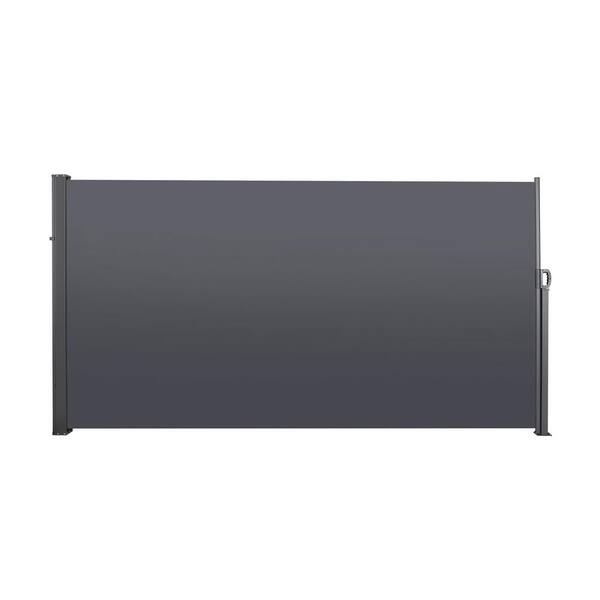 Huluwat 118 in. x 71 in. Dark Gray Retractable Side Awning, Privacy Screen Divider Roll-Up with UV Resistant and Waterproof