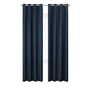 Ultimate Navy Blackout Grommet Curtain - 52 in. W x 108 in. L (2-Panels)