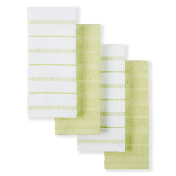 KitchenAid Albany Kyoto Glow Yellow/White Stripped Cotton Kitchen Towel Set (Set of 4)