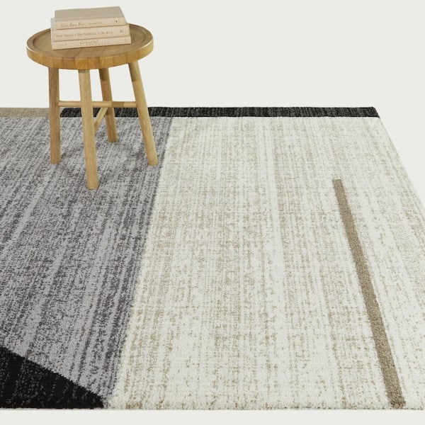 Harwood Black 5 ft. x 7 ft. Color Block Area Rug