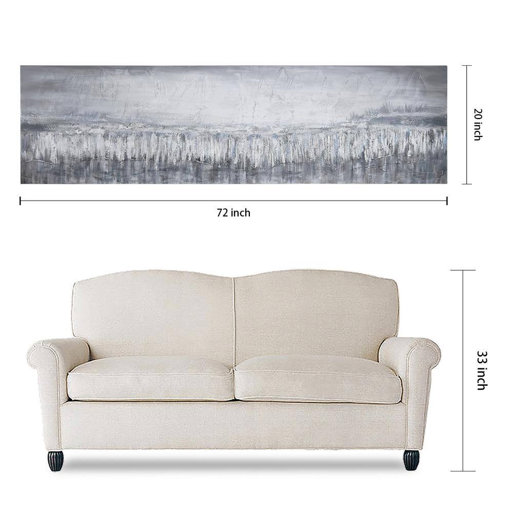 Silver Dust Textured Metallic Abstract Landscape Canvas Art, 20" x 72"