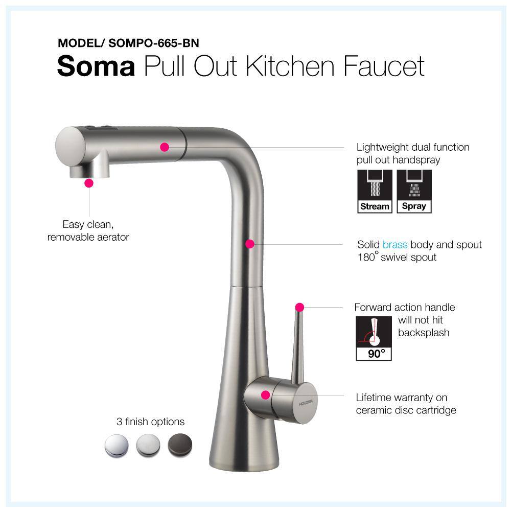 Brushed Nickel Single Handle Pull-Out Spray Kitchen Faucet