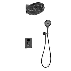 Single Handle 3-Spray Shower Faucet 4.76 GPM Thermostatic Shower System with Anti Scald and Shower Head in. Matte Black