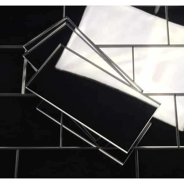 ABOLOS Reflections Subway Silver 3 in. x 6 in. x 0.2 in. Glass Mirror Peel and Stick Tile (11 Sq. Ft./Case)
