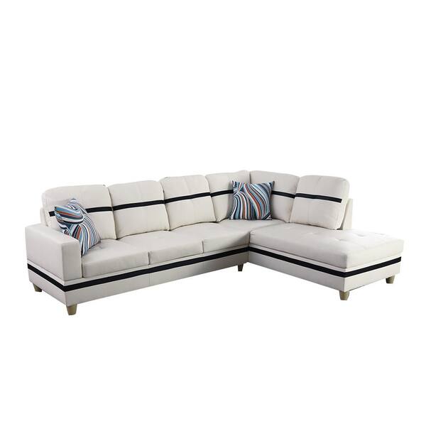 Facing Sectional Sofa Set, 2 Piece Faux Leather Sectional