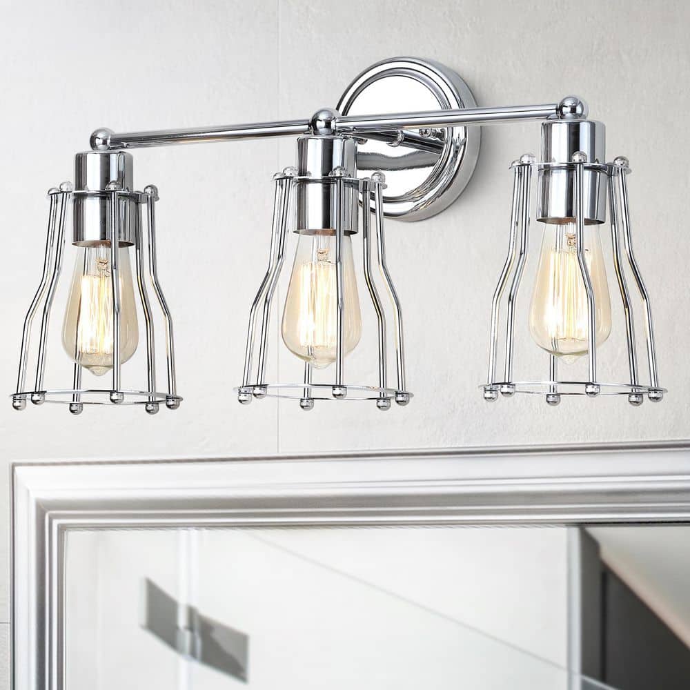 Evelyn 24 in. 3-Light Metal Chrome Vanity Light price history on PriceWatchPro