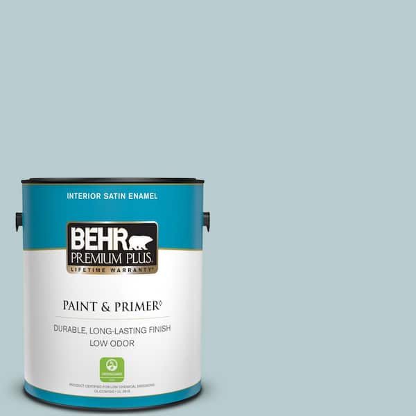 BEHR PREMIUM PLUS 1 gal. #MQ3-54 Dayflower Satin Enamel Low Odor Interior Paint & Primer