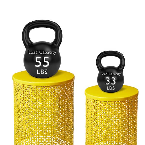 Glitzhome Multi-functional Metal Yellow Garden Stool or