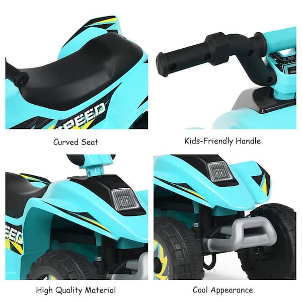 Costway 6-Volt Kids Electric Quad ATV 4 Wheels Ride-On Toy for