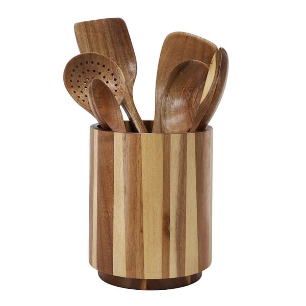 7 Piece Acacia Wood Kitchen Cooking Utensil Set