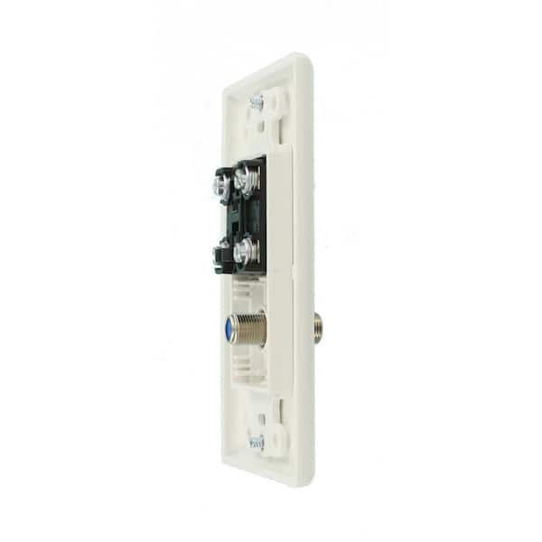 Leviton 40159-W Decora Telephone/Video Wall Jack Assembly 6P4C Screw Terminals White F 
