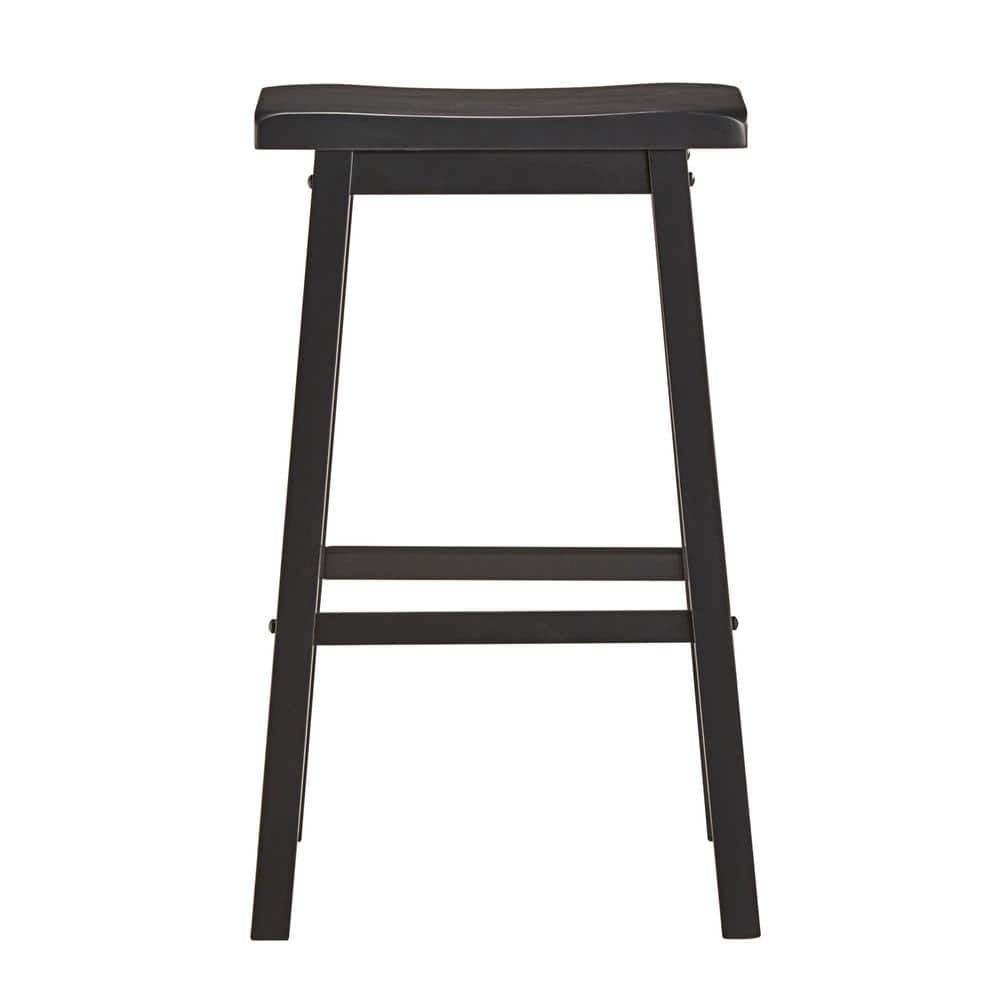 HomeSullivan 29 in. Vulcan Black Saddle Seat Bar Height Backless Stools