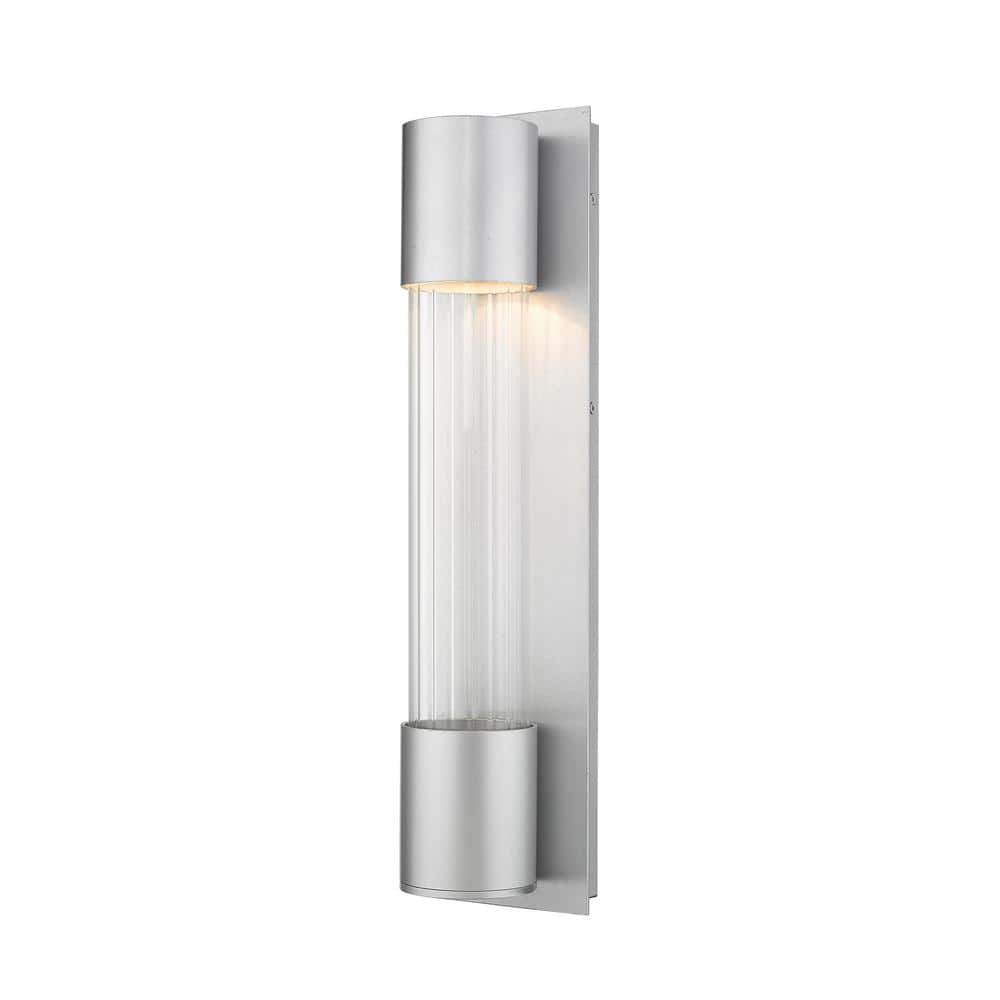 Striate 14-Watt 21 in. Silver Integrated LED Aluminum Hardwired Outdoor Wea