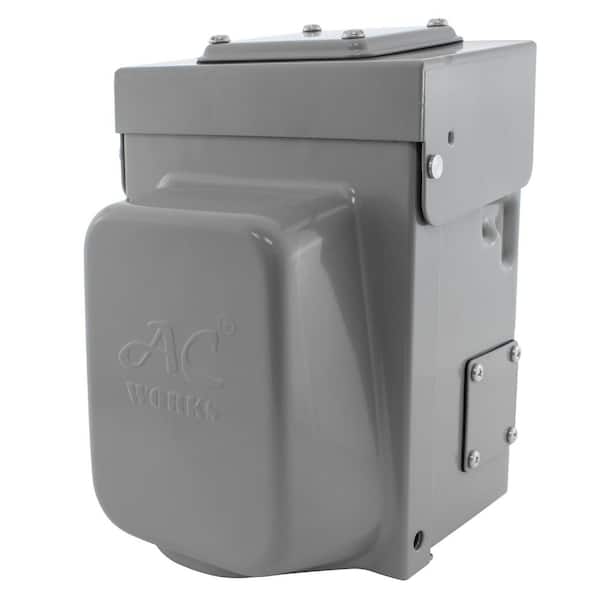 AC WORKS 50 Amp 125-Volt/250-Volt Locking 4-Wire CS6375/SS2-50 Heavy-Duty Transfer Switch Inlet Box