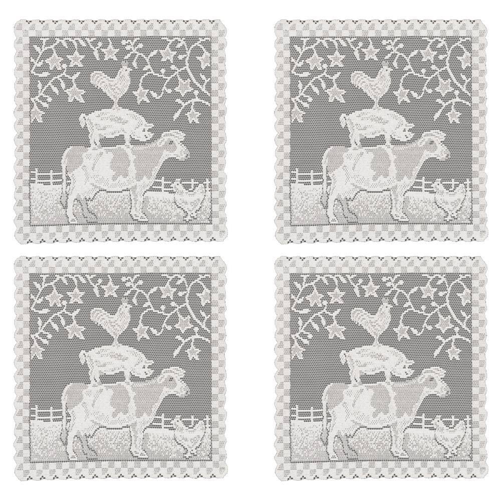 Beautiful Heritage Lace Doily White Christmas Angels Horns 20 x 14" WOW 
