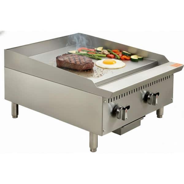 24 in. W Commercial NSF Deep Manual Griddle EDCG24MA in Stainless Steel
