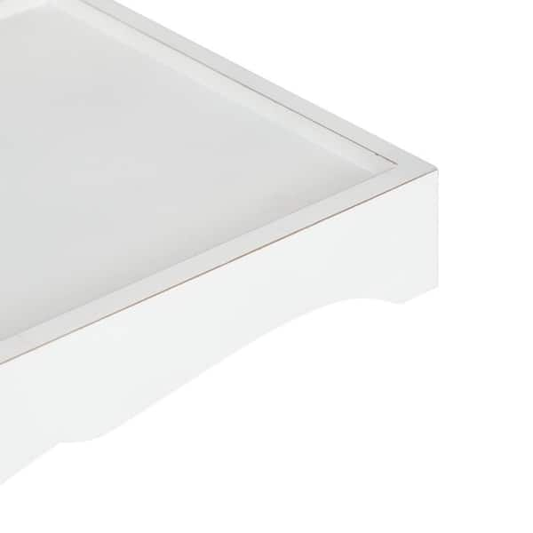 Kate and Laurel Astral 23.50 in. W Rectangle White MDF Decorative Tray  221787 - The Home Depot