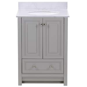 Brinkhill 25 in. W x 22 in. D x 39 in. H Single Sink  Bath Vanity in Sterling Gray with Pulsar Cultured Marble Top