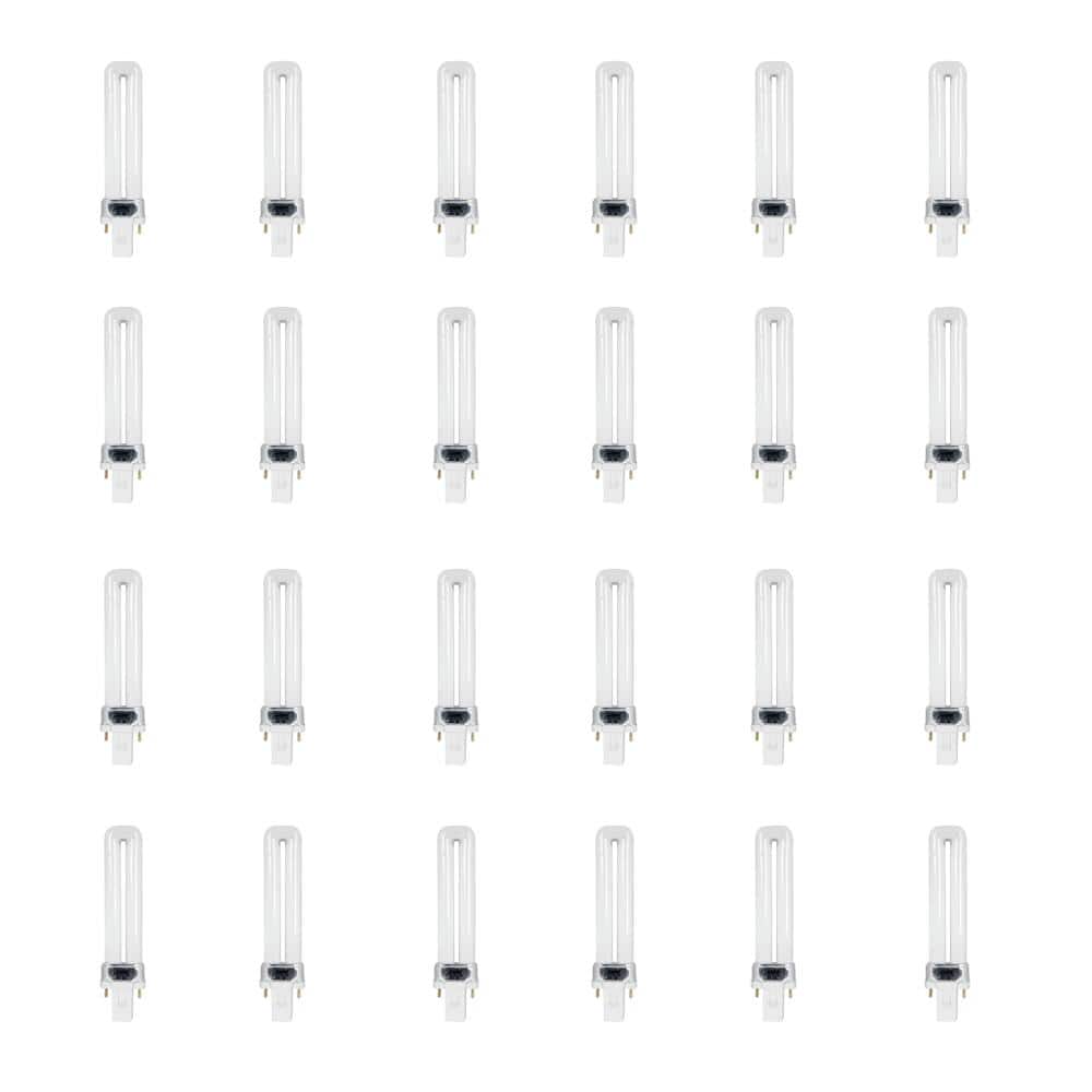 7W Equivalent PL CFLNI Twin Tube 2-Pin Plug-in G23 Base Compact Fluorescent CFL Light Bulb, Soft White 2700K (24-Pack) price history on PriceWatchPro