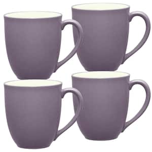 Colorwave Plum 12 fl. oz. (Purple) Stoneware Mugs, (Set of 4)