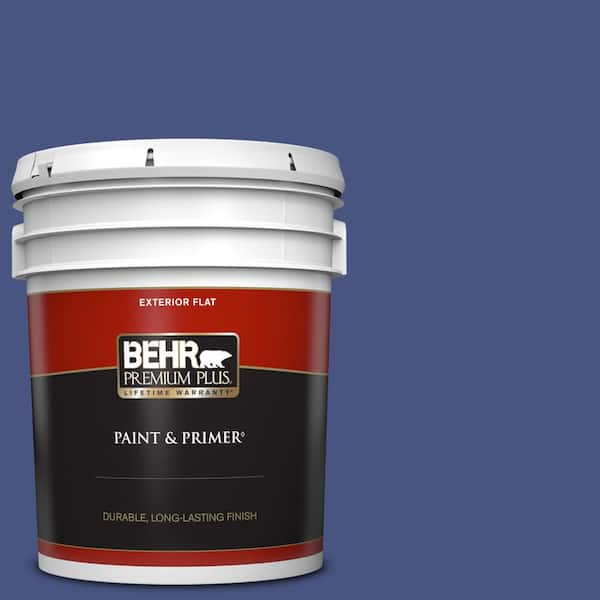 BEHR PREMIUM PLUS 5 gal. #PPU15-02 Mozart Flat Exterior Paint & Primer