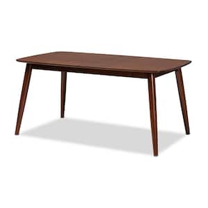 Edna Walnut Finished Wood Dining Table
