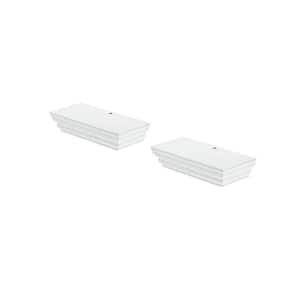 PROFILE 7.9 in. x 3.9 in. x 1.8 in. White MDF Floating Decorative Wall Shelf (2pk) With Brackets