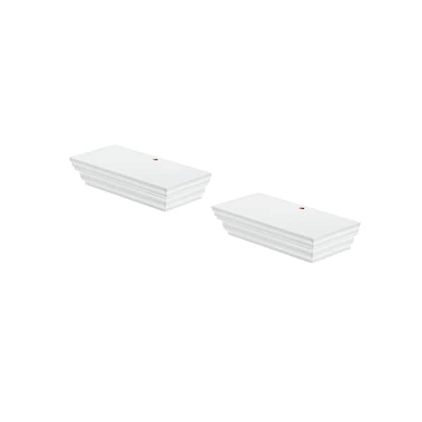 Dolle PROFILE 7.9 in. x 3.9 in. x 1.8 in. White MDF Floating Decorative Wall Shelf (2pk) With Brackets