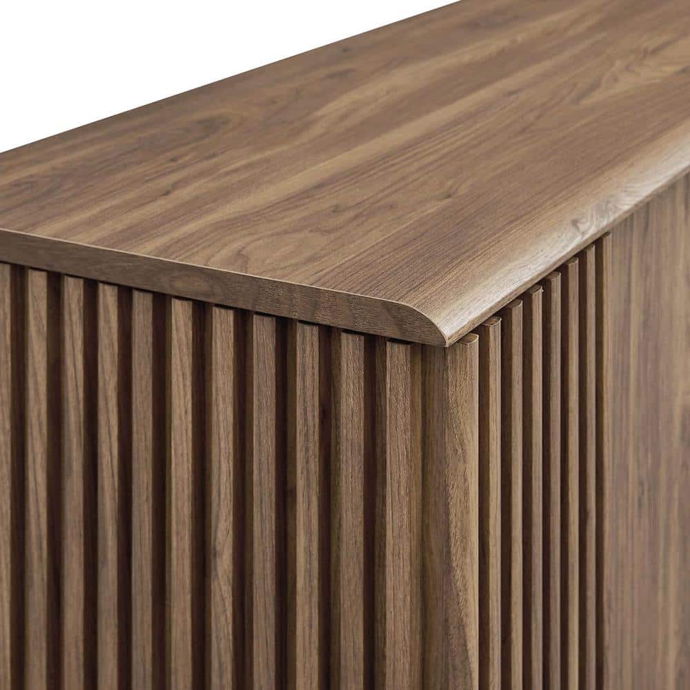 Eudora Walnut Wood Grain Mid-Century Modern Sideboard