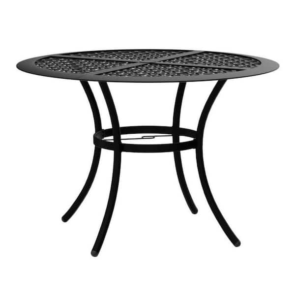Unbranded 42.1 in. Outdoor Round Cast Wrought Iron Patio Metal Dining Table