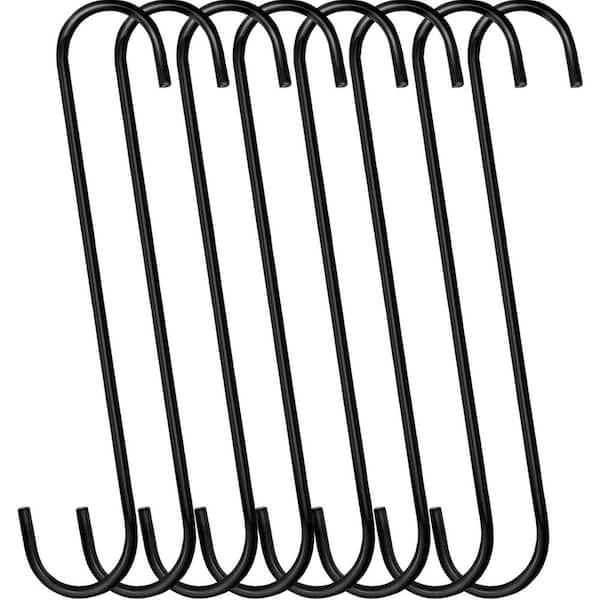 12 in. Extra Large Heavy Duty Stainless Steel S Hooks for Hanging Plant Garden Tree Branch Indoor Outdoor 8-Pack