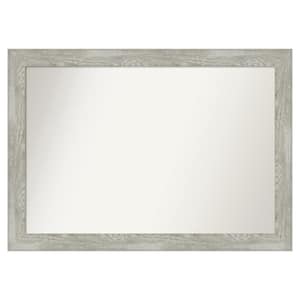 Dove Greywash 52 in. x 37 in. Custom Non-Beveled Distressed Recyled Polystyrene Bathroom Vanity Wall Mirror