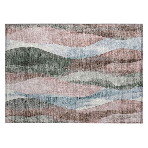 Chantille Machine Washable Indoor/Outdoor Abstract ACN1989 Salmon 2 ft. x 3 ft. Accent Rug
