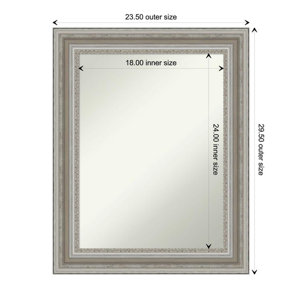 Parlor Silver Rectangular Bathroom Vanity Wall Mirror