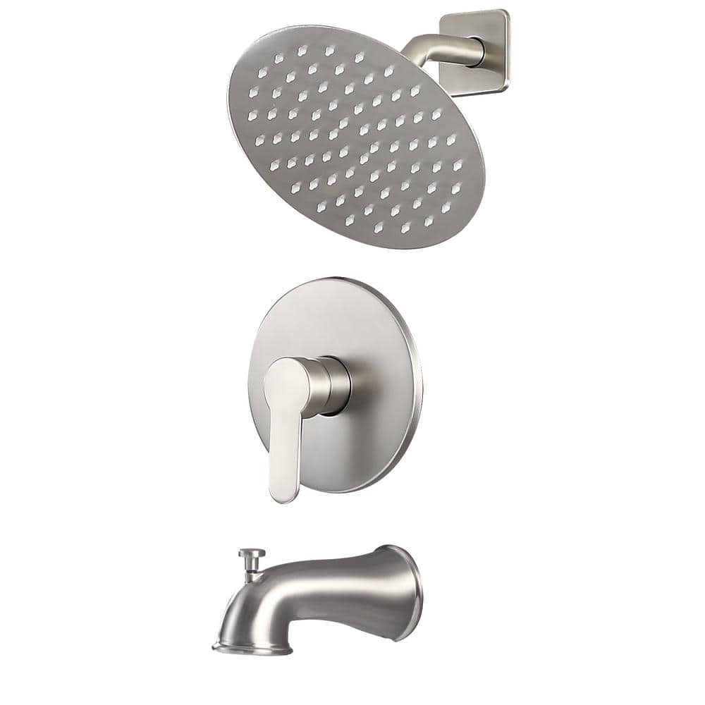 Single Handle 2-Spray Tub and Shower Faucet 2.2 GPM in. Brushed Nickel (Val