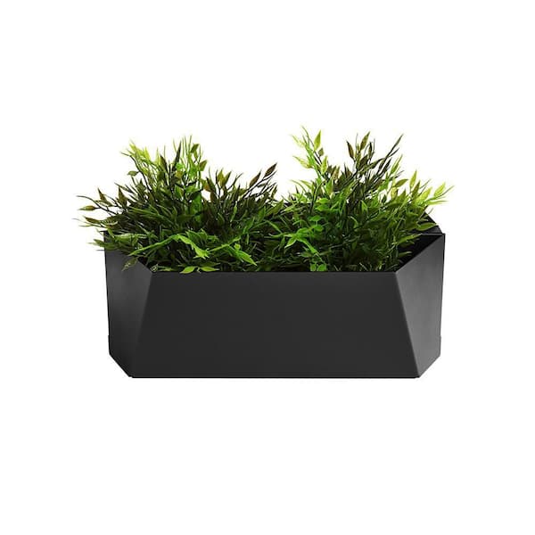 HOFT 15 in. Black Medium Steel Planter