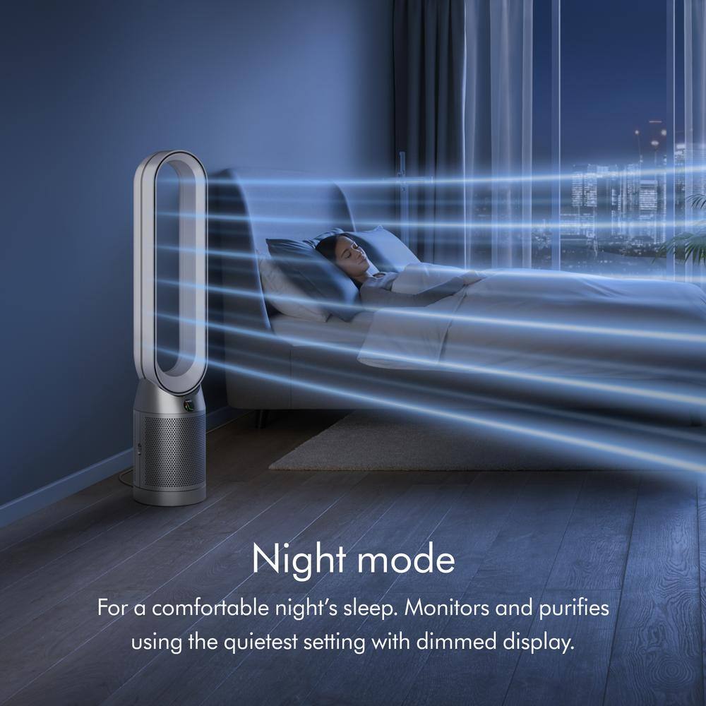 Silver and White HEPA Air Purifier with Smart Features