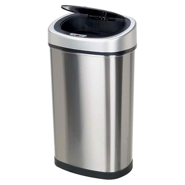 NINESTARS 13 Gal. Motion Sensor Gold Rectangular Shape Stainless Steel Trash  Can DZT-50-28GD - The Home Depot