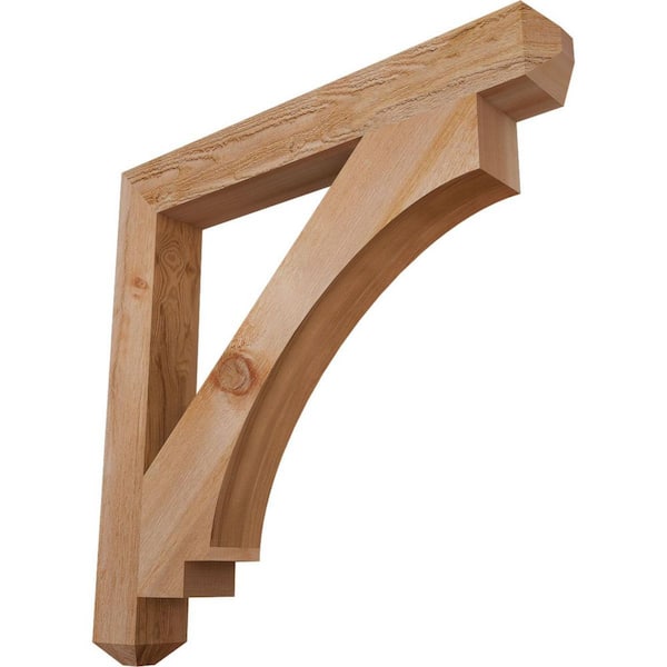 Ekena Millwork 4 in. x 32 in. x 32 in. Western Red Cedar Imperial Craftsman Rough Sawn Bracket