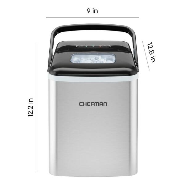 Chefman Iceman 26-lb Flip-up Door Countertop or Portable Bullet Ice Maker  (Stainless Steel) in the Ice Makers department at
