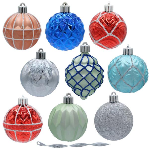 Home Accents Holiday - Snowtop Dazzle 60 mm Assorted Ornament Set (101-Count)
