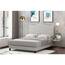 Furinno Lille White Linen Full Tufted Bed Frame FB18011F-BG