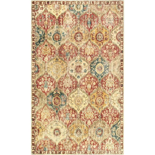 3' x 5' Trellis Washable Non-Slip Rug