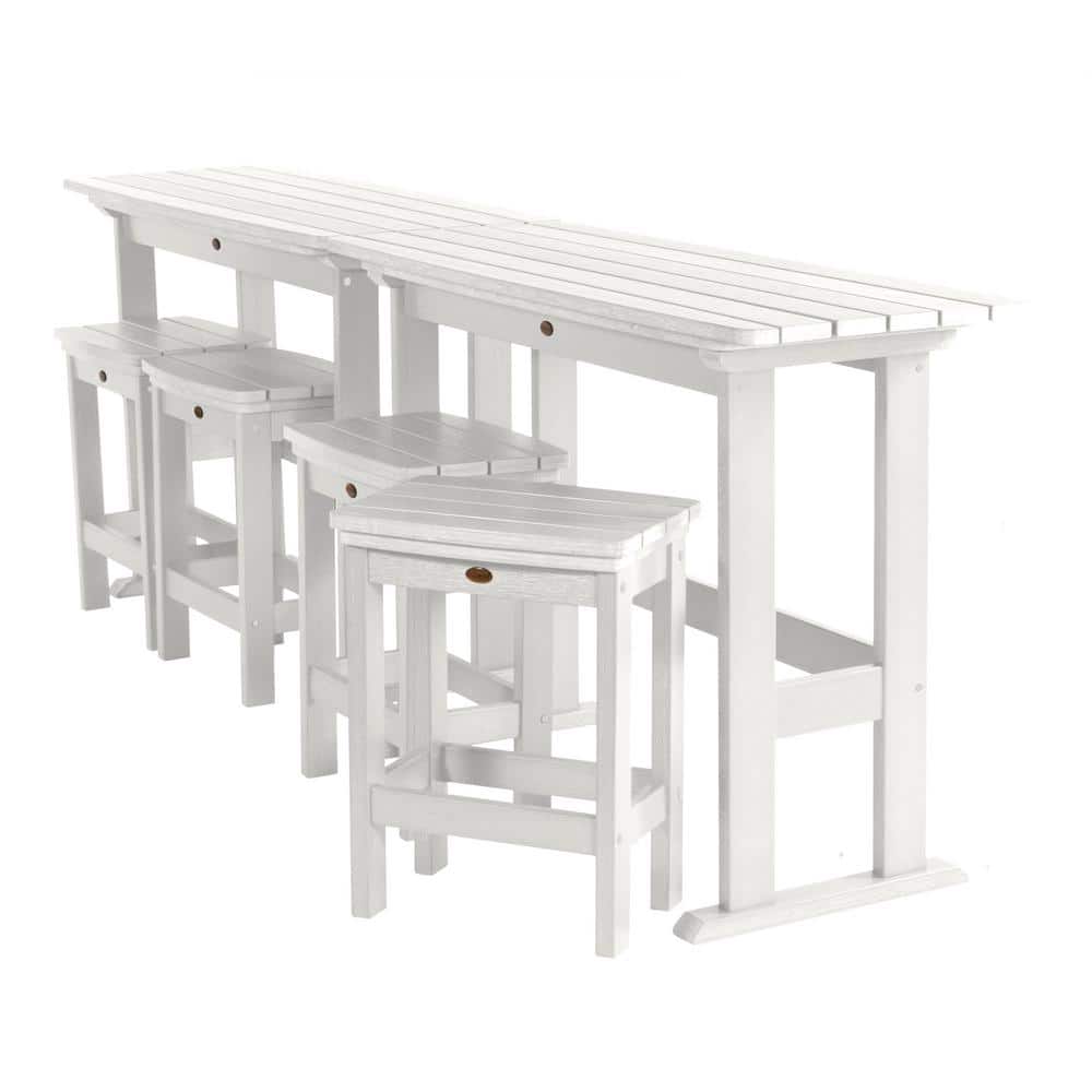 Highwood Lehigh White 6-Piece Plastic Rectangular Outdoor Dining Set -  KITBALC101-WHE