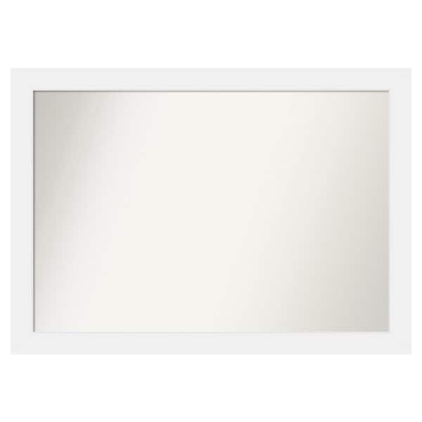 Amanti Art Corvino White 49 in. x 35 in. Custom Non-Beveled Matte Wood Framed Bathroom Vanity Wall Mirror